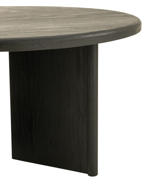 Table à manger Ronde 4 personnes en Bois de teck Noir Maelie - 6