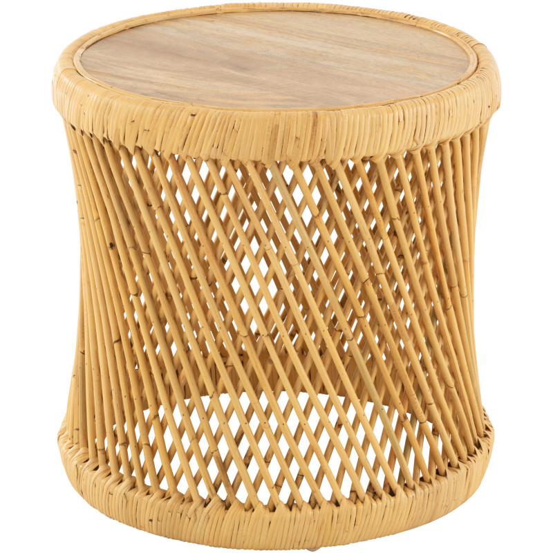 Table basse Ronde en Rotin Naturel Reine - 1
