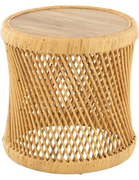 Table basse Ronde en Rotin Naturel Reine - 1