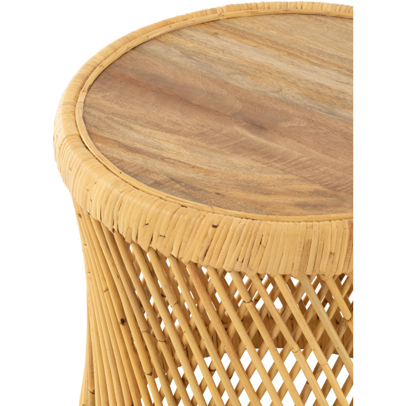 Table basse Ronde en Rotin Naturel Reine - 3