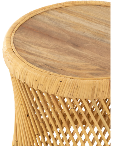 Table basse Ronde en Rotin Naturel Reine - 3