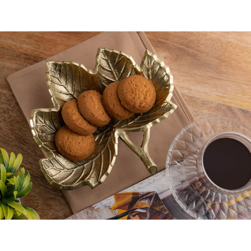 Vide poche original Feuille en Métal Doré Nyrial - 6