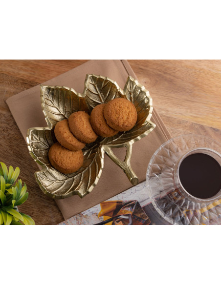 Vide poche original Feuille en Métal Doré Nyrial - 6