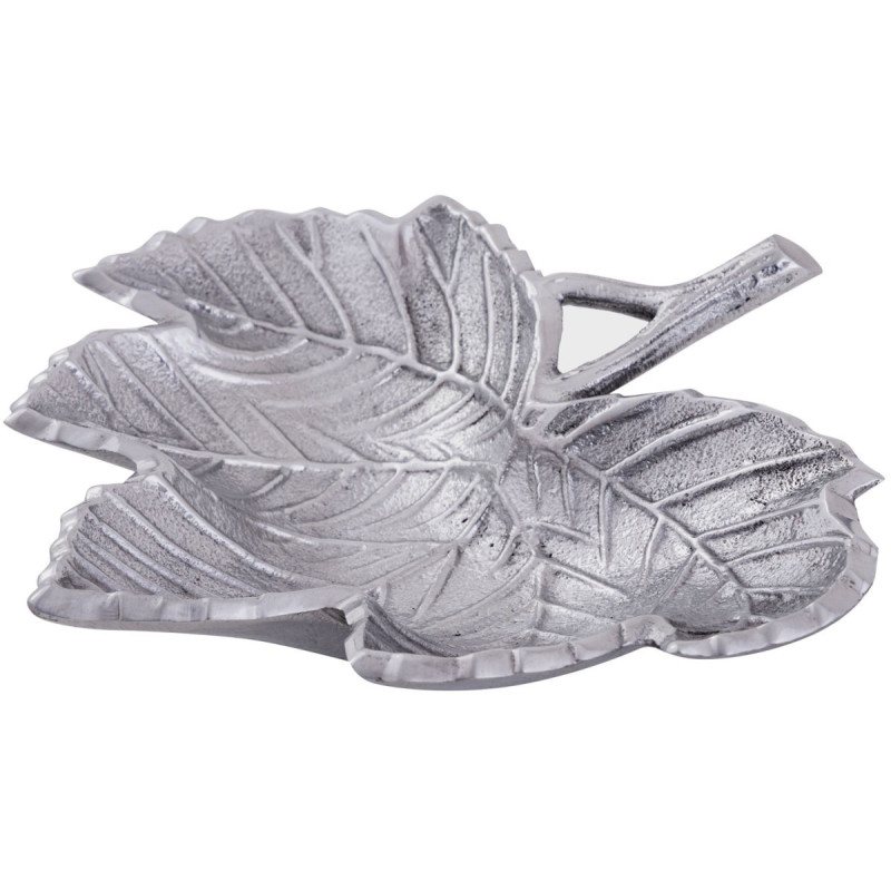 Vide poche original Feuille en Métal Argenté Nyrial - 1