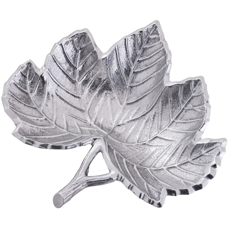 Vide poche original Feuille en Métal Argenté Nyrial - 3