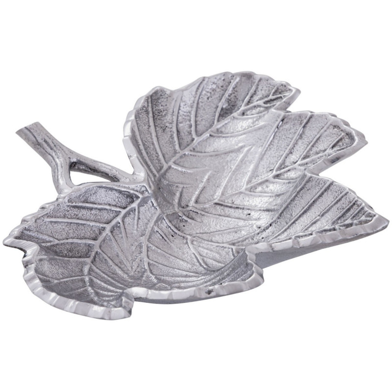 Vide poche original Feuille en Métal Argenté Nyrial - 4