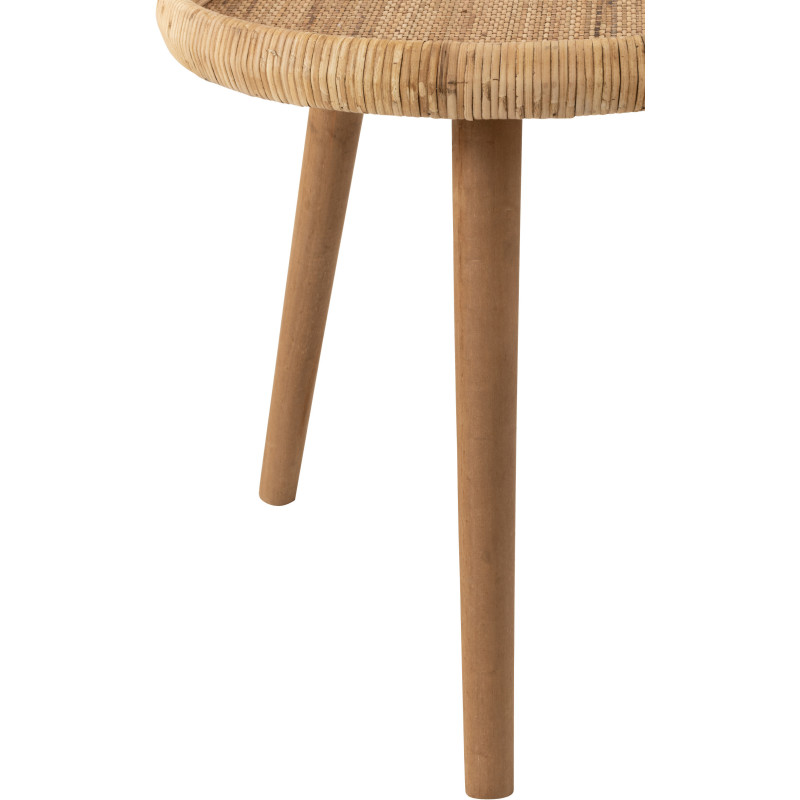 Table basse Gigogne Ronde en Rotin Naturel Bois de sapin Naturel Luna - 3