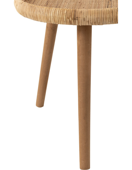 Table basse Gigogne Ronde en Rotin Naturel Bois de sapin Naturel Luna - 3