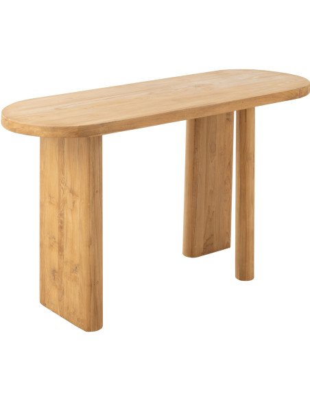 Console Ovale en Bois de teck Naturel Maelie - 1