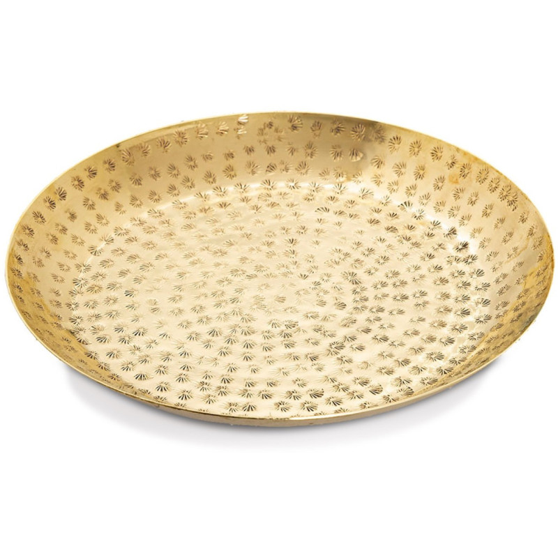 Plateau déco moderne Rond 28 cm en Métal Doré Bralia - 1