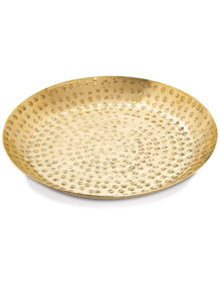Plateau déco moderne Rond 28 cm en Métal Doré Bralia - 1