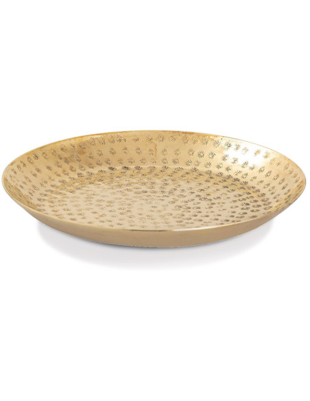 Plateau déco moderne Rond 28 cm en Métal Doré Bralia - 2