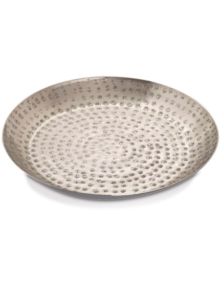 Plateau déco moderne Rond 28 cm en Métal Argenté Bralia - 1