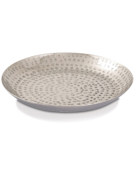 Plateau déco moderne Rond 28 cm en Métal Argenté Bralia - 3