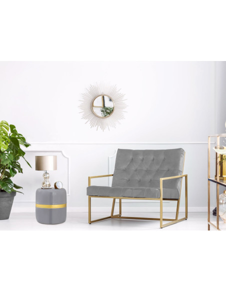 Table d'appoint moderne Ronde en Métal Gris Doré Sylrix - 6