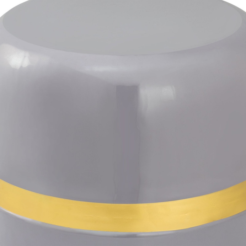 Table d'appoint moderne Ronde en Métal Gris Doré Sylrix - 4