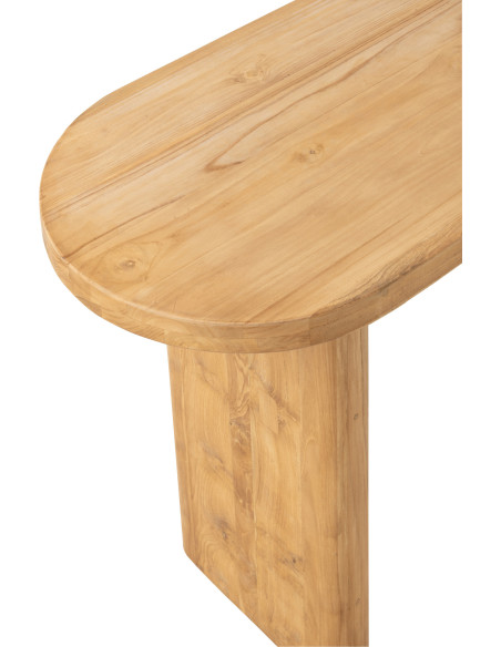 Console Ovale en Bois de teck Naturel Maelie - 8