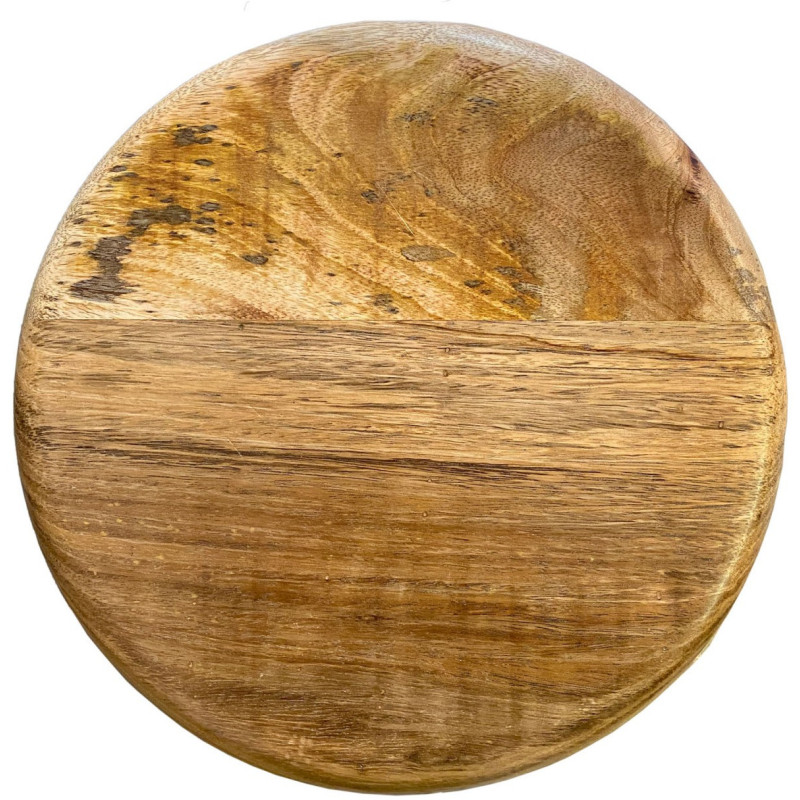 Tabouret de bar moderne hauteur réglable en Bois de manguier massif Marron Métal Blanc Liverpoom (Lot de 2) - 6