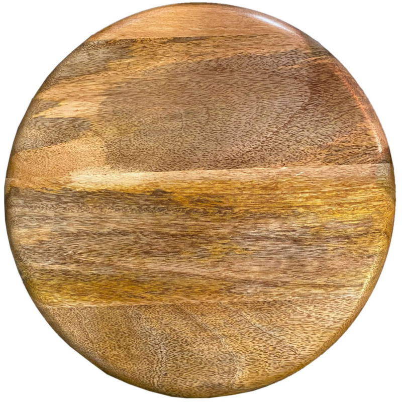 Tabouret de bar moderne hauteur réglable en Bois de manguier massif Marron Métal Blanc Liverpoom (Lot de 2) - 7