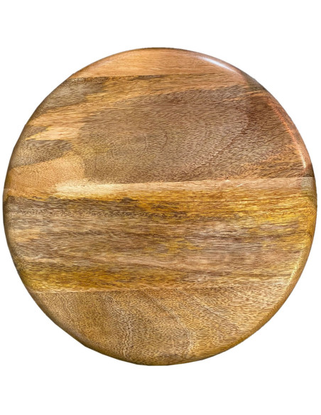 Tabouret de bar moderne hauteur réglable en Bois de manguier massif Marron Métal Blanc Liverpoom (Lot de 2) - 7