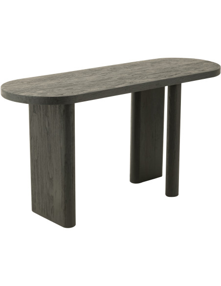 Console Ovale en Bois de teck Noir Maelie - 1