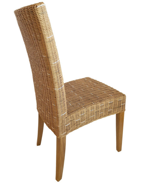 Chaise en Rotin Naturel Bois de pin massif Cardine - 11