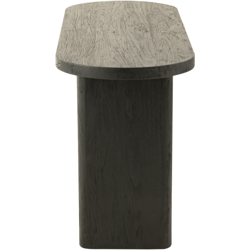 Console Ovale en Bois de teck Noir Maelie - 3