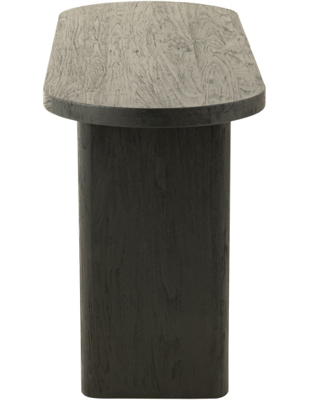 Console Ovale en Bois de teck Noir Maelie - 3
