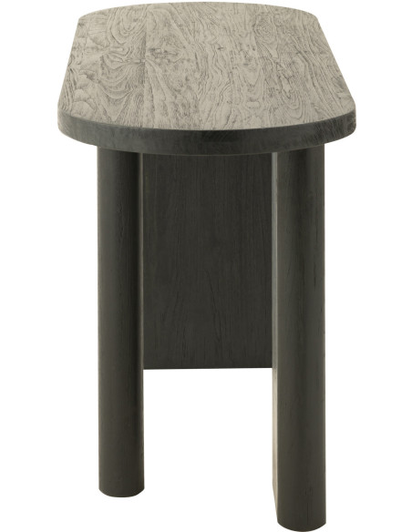 Console Ovale en Bois de teck Noir Maelie - 5