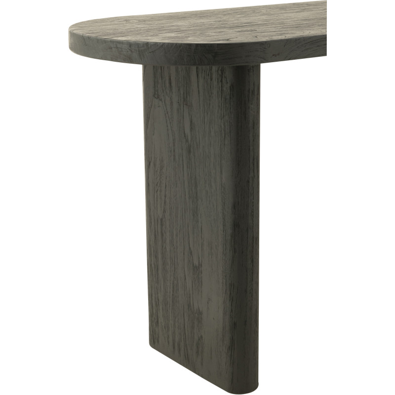 Console Ovale en Bois de teck Noir Maelie - 6