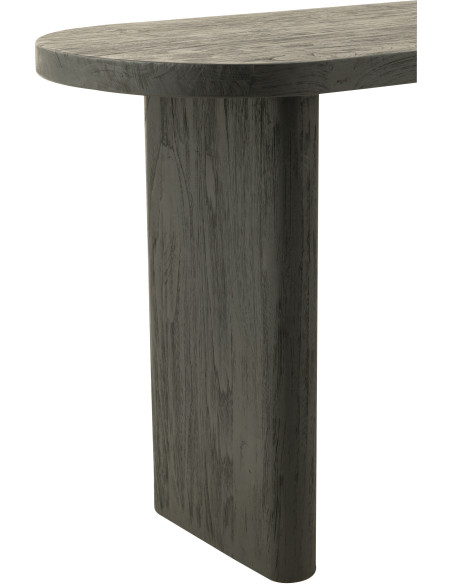 Console Ovale en Bois de teck Noir Maelie - 6