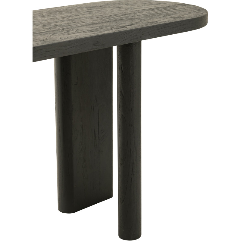 Console Ovale en Bois de teck Noir Maelie - 7