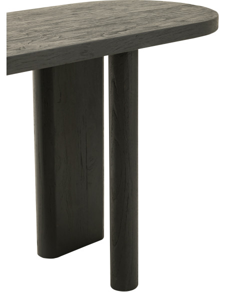 Console Ovale en Bois de teck Noir Maelie - 7