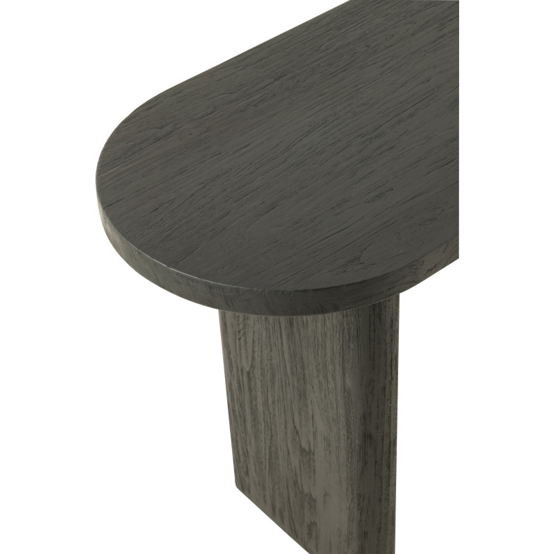 Console Ovale en Bois de teck Noir Maelie - 8