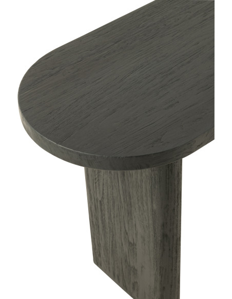 Console Ovale en Bois de teck Noir Maelie - 8
