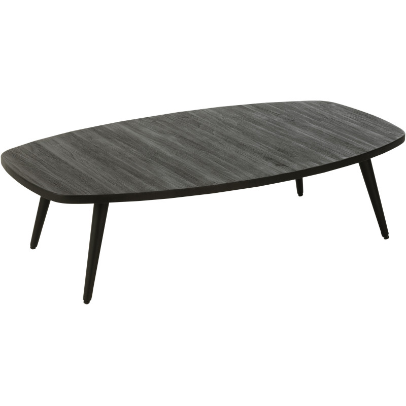 Table basse Rectangulaire en Bois de teck recyclé Noir Côme - 1