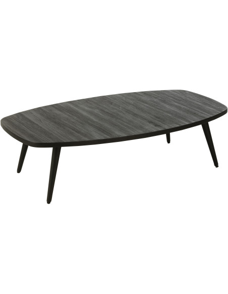Table basse Rectangulaire en Bois de teck recyclé Noir Côme - 1