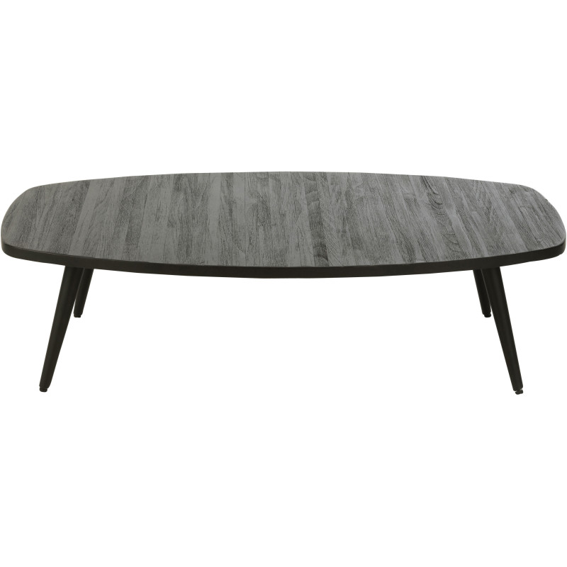 Table basse Rectangulaire en Bois de teck recyclé Noir Côme - 2