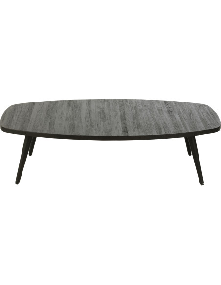 Table basse Rectangulaire en Bois de teck recyclé Noir Côme - 2