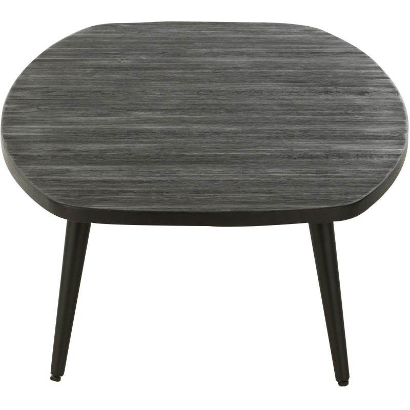 Table basse Rectangulaire en Bois de teck recyclé Noir Côme - 3