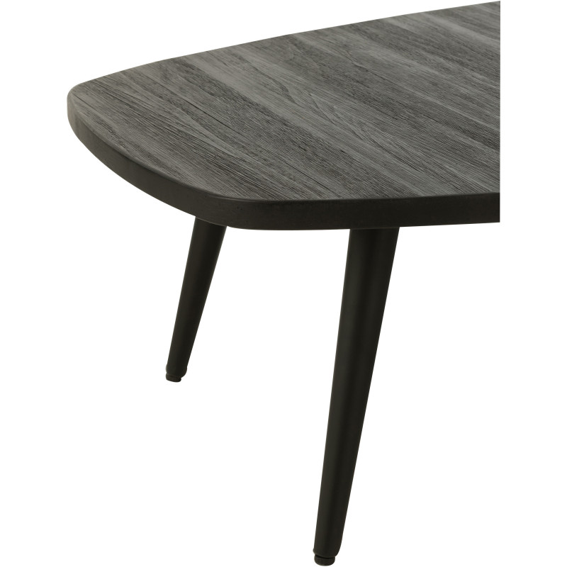Table basse Rectangulaire en Bois de teck recyclé Noir Côme - 4