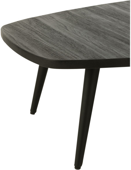 Table basse Rectangulaire en Bois de teck recyclé Noir Côme - 4