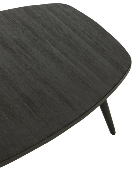 Table basse Rectangulaire en Bois de teck recyclé Noir Côme - 5