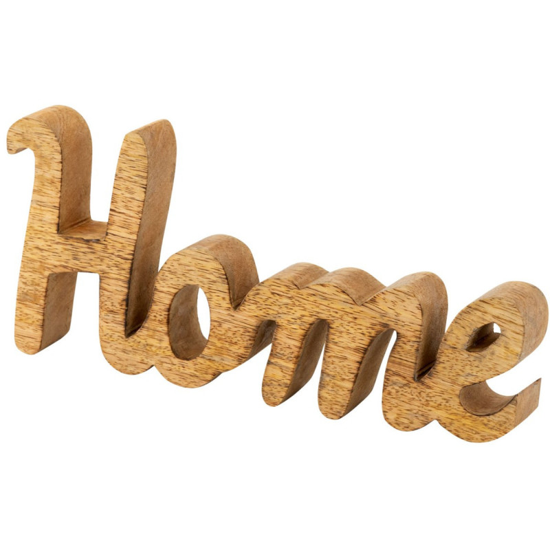 Sculpture déco Home 28 cm en Bois de manguier massif Naturel Selmar - 3