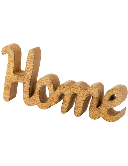 Sculpture déco Home 28 cm en Bois de manguier massif Naturel Selmar - 3