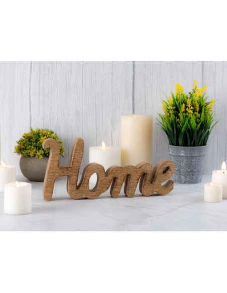 Sculpture déco Home 28 cm en Bois de manguier massif Naturel Selmar - 2