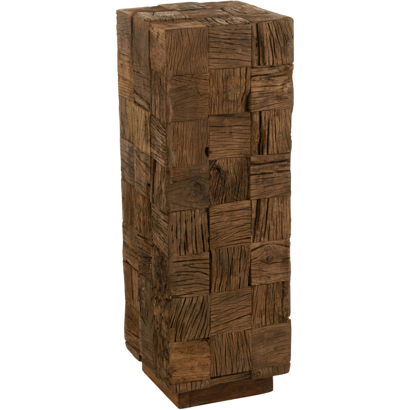 Sellette haute Hauteur 90 cm Carrée en Bois Naturel Woody J-Line - 1