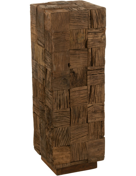 Sellette haute Hauteur 90 cm Carrée en Bois Naturel Woody J-Line - 1