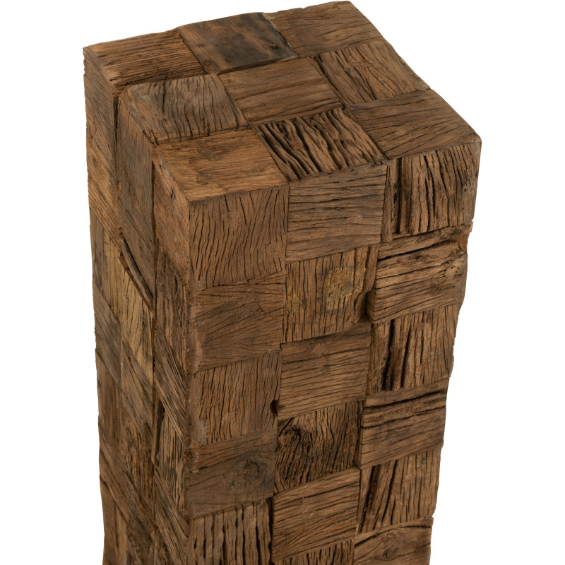 Sellette haute Hauteur 90 cm Carrée en Bois Naturel Woody J-Line - 3