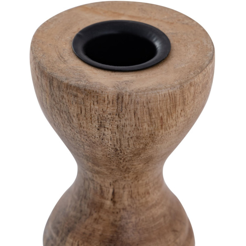 Bougeoir Pilier rond en Bois de manguier massif Naturel Bertok (Lot de 2) - 7